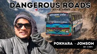 Pokhara to Jomsom Dangerous Road | Nepal Bus Journey Telugu 🇳🇵 