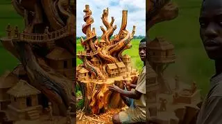 Carving Wooden Art | Handcraft Wood Working 😱😱 #woodscraft #woodworking #wood #ai