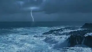 Epic Thunderstorm + Huge Ocean Waves + Rain Sounds for Sleeping