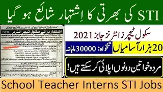 STI School Teachers Interns Jobs 2021