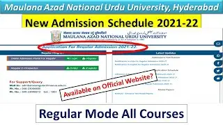 New Admission Schedule - 2021 | MANUU | Regular Mode All Courses Admission | Entrance | #RizwanZahir