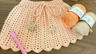 🧶🧡Crochet🧡🧶 Falda a crochet ni&ntilde;as 12 a 18 meses
