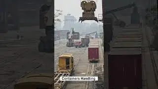 Containers on freight train. #cargo #railway #shorts