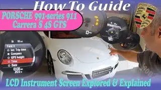 Porsche 991-series 911 Carrera S 4S GTS LCD Dashboard Screen Review - How To Guide Demonstration