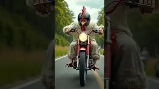 Hen Riding with bike #cute #shortsfeed #funny #rider #music #anime