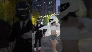 It looks like the conspicuous bag around you #female riding #bike #suit