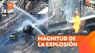 Im&aacute;genes a&eacute;reas de dron muestran magnitud de incendio y explosi&oacute;n en Renca
