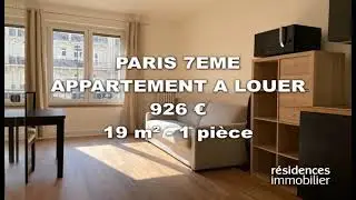 PARIS 7&Egrave;ME - APPARTEMENT A LOUER - 926 &euro; - 19 m&sup2; - 1 pi&egrave;ce(s)
