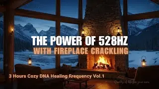 528Hz with Crackling Fireplace | 3 Hours Cozy Healing Frequency 🔥