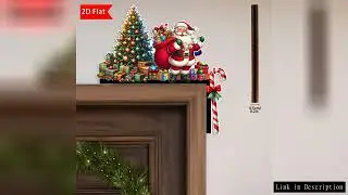 1pcs 2D Christmas Corner Sign Santa Tree Santa Claus Frame Wooden Door Sitter Home Wall Decorats Fes