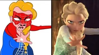 Elsa Turns Into Spiderman 🤣 | Funny Frozen Meme Animation | Elsa vs Hans Soldiers