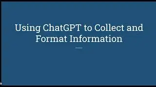 Collecting Information for a Chart in ChatGPT