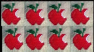 Ason design. Vorat ason.how to make Cross stitch apple design sitting mat/door mat/table mat .