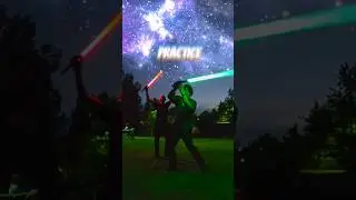 Introducing a buddy to lightsaber flow. 🔥 practice practice practice
