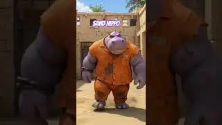 Funny Muscular Animals in 3D Cartoon | Shark, Pigeon & Crocodile hippo 🦛  crow elephant Animation