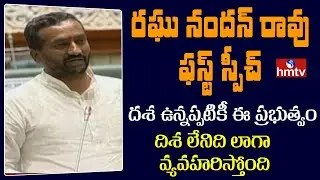 Dubbaka MLA Raghunandan Rao First Speech in Telangana Assembly | hmtv News