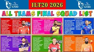 ILT20 2026 All Team Squad | DP World ILT20 2026 Squad | ILT20 Auction 2025 |International League T20