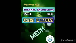 #ME6404#Thermal#Formulas#Unit3 Thermal Engineering Unit 3 formulas