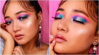 COLORFUL SUMMER EYE MAKEUP TUTORIAL 💙 | MORPHE 35B PALETTE