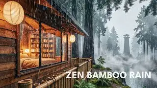 🔴 [Побег из реальности] Дождь из бамбукового леса в хижине Дзен и на Туманной реке для облегчения т