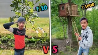 survival challenge in tree 🌴 Big vs small tree