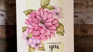 A one layer card with You are my world stamp set from Gina K designs with zig pens video #28