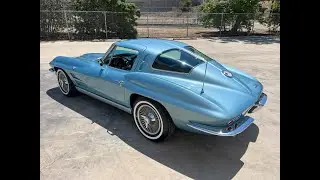 SOLD - 1963 Silver Blue Corvette Split Window Coupe, 327/340hp, 4-Speed