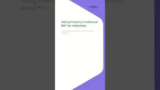 🏠 NRIs &mdash; Selling Property in India?Don&rsquo;t let taxes catch you off guard.Here&rsquo;s what you must know:✔️