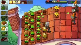 Plants vs Zombies 1 Gameplay Telhado FASES 1 a 5