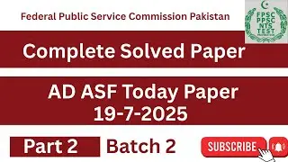 Solved AD ASF Evening paper ||Assistant Director Airport security force Batch 2 Paper Today