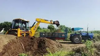 Sonalika DI 35 Trolley And Jcb3dx Machin Bum Loding Mud || જેસીબી થી ખાતર ભરવા || 