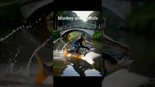 Funny Monkey and Friends #funny #love #ai #aivideo #funnyvideo #kids #story #viral #trending #fish