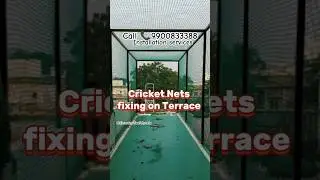 Cricket nets installation on roof🤯| Call📞9900833388 || #emmanuelsafetynets #cricketnets