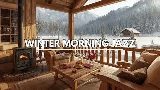 Snowy Winter Café Ambience ☕ Gentle Piano Jazz & Warm Fireplace for Studying & Relaxing