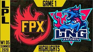 FPX vs LNG Highlights Game 1 | LPL Summer 2020 W1D5 | FunPlus Phoenix vs LNG Esports G1