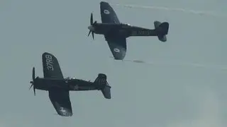 Sea Fury and Corsair at Flying Legends 14th July 2013