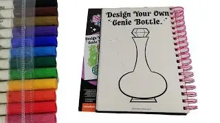 Coloring Genie Magic Bottle. 지니 마법 물병 색칠하기.