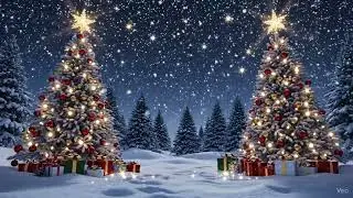 The Christmas Light in the Winter Forest. #magical #snowfalling, #forest