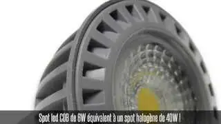 Ampoule led COB GU5.3 (220V), 6W, 110&deg;, 450 lm, blanc neutre