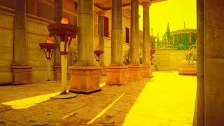 Ancient Roman Columns and Architecture | Ancient Ambience| FIRE ASMR| 4K HD