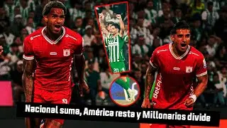 Nacional suma, América resta y Millonarios divide