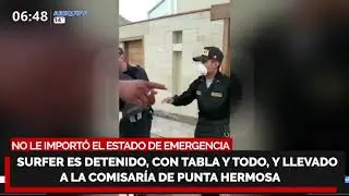 &iexcl;SOLO EN PER&Uacute;! CORRE OLAS HASTA LA COMISAR&Iacute;A | Detienen a surfer con tabla EN PLENA CUARENTENA