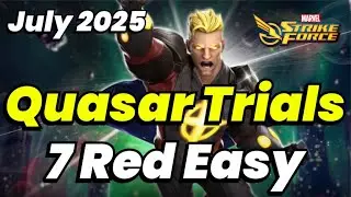 Quasar Trials! UNLOCK 7 RED STARS SUPER EASY! No Accursed Team! JULY 2025 | MARVEL Strike Force