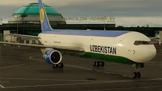 X-Plane 12! Tashkent - Astana! FlightFactor Boeing 763 Cargo! Uzbekistan Airways UK67002