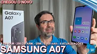 SAMSUNG GALAXY A07 - UNBOXING E PRIMEIRAS IMPRESS&Otilde;ES -  8GB RAM 256 GB ARM. 5.000 mAh e 25W | 6 ATZ