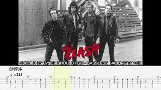 THE CLASH - Should i stay or should i go [BASSLESS BACKING TRACK + TAB]