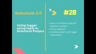 How to use log4j in Selenium #28