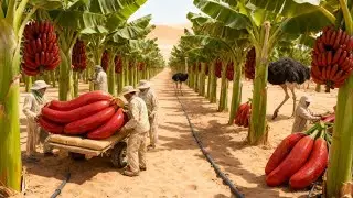 Impossible Farming: Giant Red Bananas Thriving in the Desert!