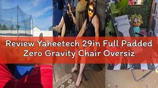 Review Yaheetech 29in Full Padded Zero Gravity Chair Oversized Outdoor Patio Folding Lounger Adjusta