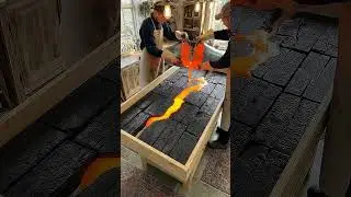 EPIC Lava River Table Build! 🔥 Charred Wood & Epoxy Resin